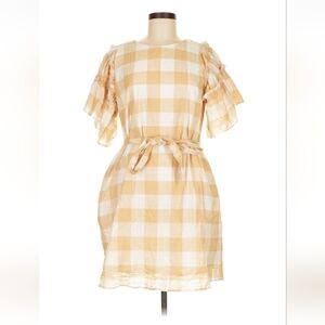 Who What Wear Yellow Gingham Dress M $32 Retail